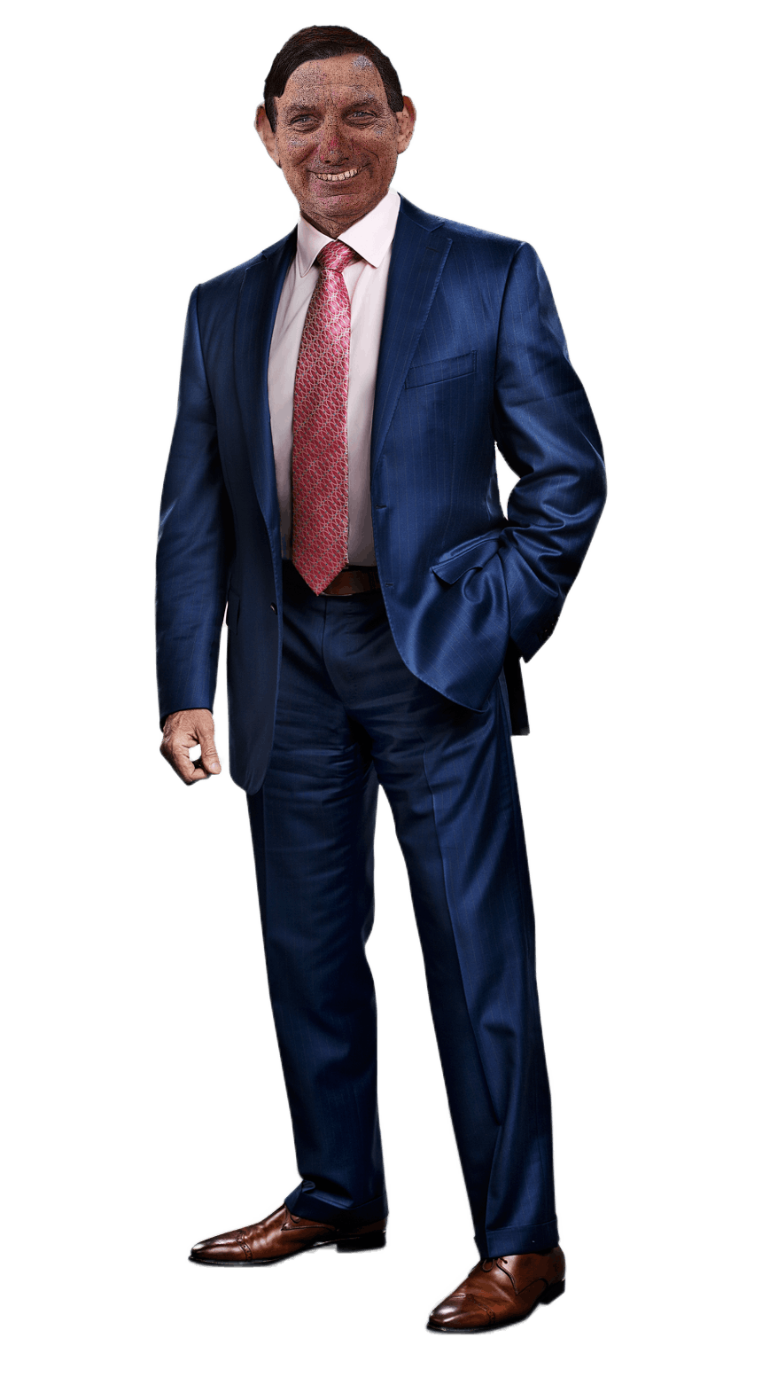 Eh-Tony wearing a business suit.